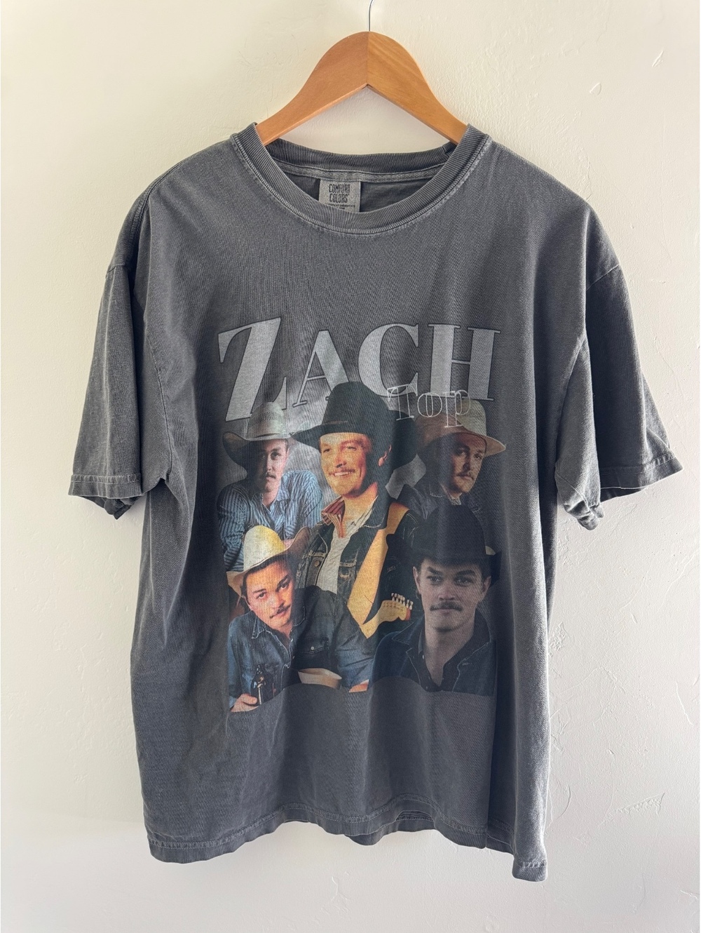 Custom Zach Top Graphic T-Shirt Comfort Colors Size Large Country Western